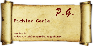 Pichler Gerle névjegykártya